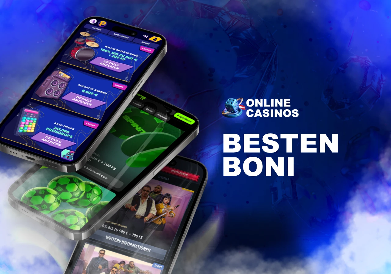 Informationen zu Bonusarten in österreichischen Online-Casinos, inklusive Willkommensboni und Sonderaktionen